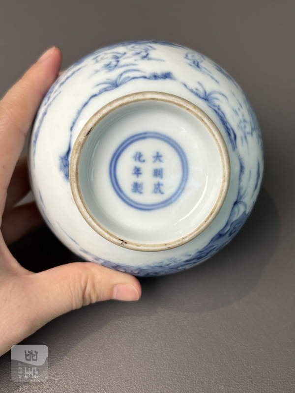 清雍正 青花官上加官图罐 - 图15